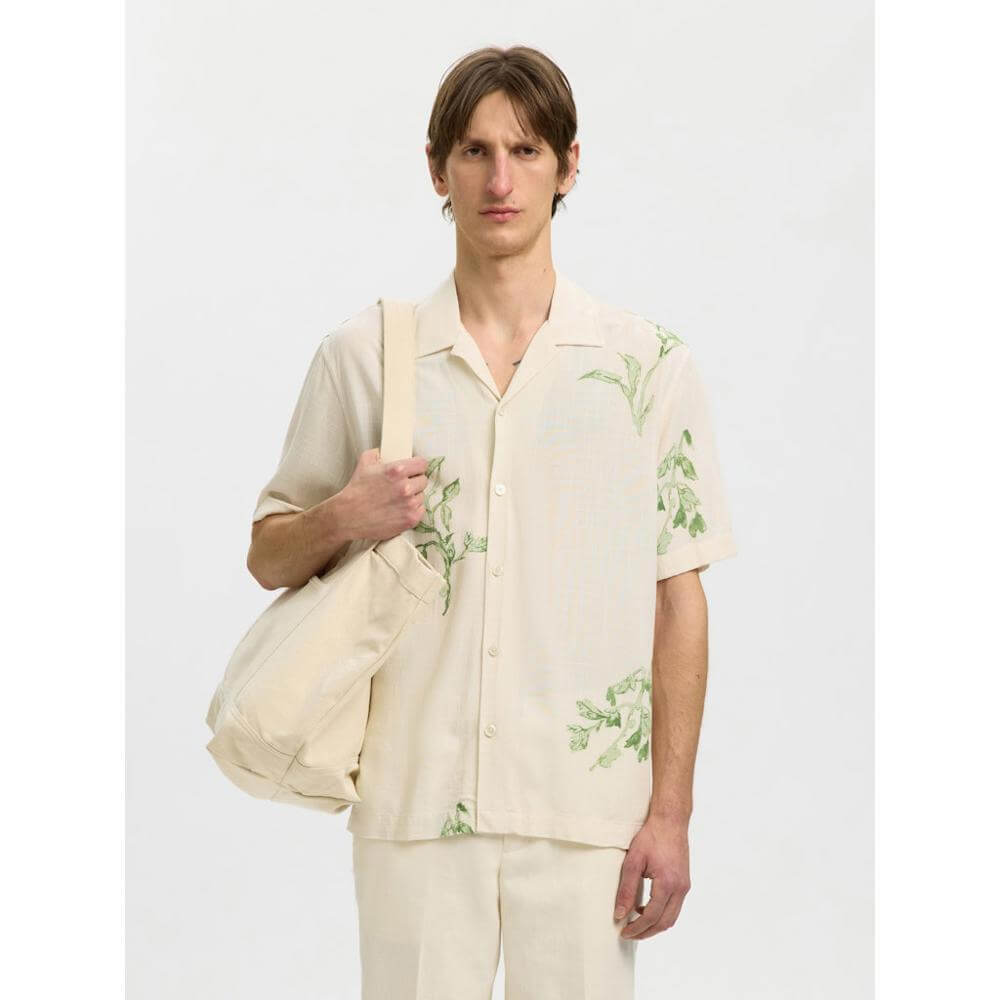 Selected Regular Fit Terry Print Short Sleeve Shirt